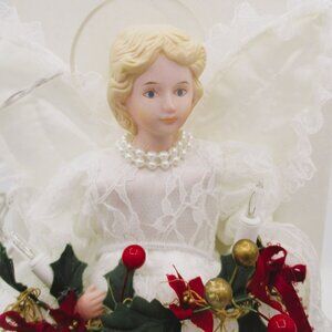 Lighted Angel Tree Topper 12" Holiday Classics 1993 Lace Dress Halo New In Box